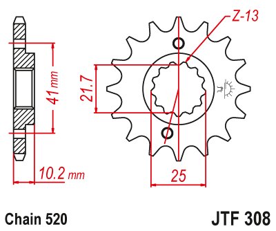 PEGASO 650 TRAIL (2007 - 2009) steel front sprocket | JT Sprockets