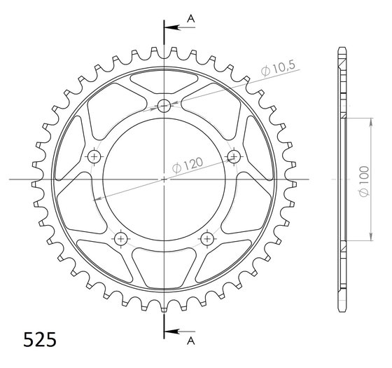 RSV TUONO 1000 (2003 - 2005) supersprox rear sprocket 702.42 | Supersprox