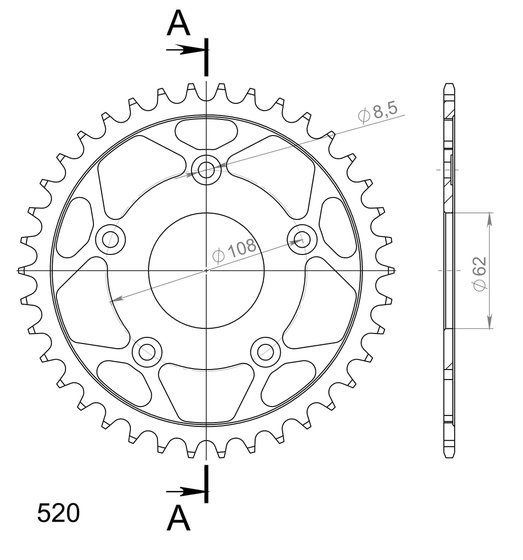 RS 125 EXTREMA (1993 - 1994) supersprox / jt rear sprocket 701.39 | Supersprox