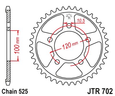 RSV TUONO 1000 (2003 - 2011) steel rear sprocket | JT Sprockets