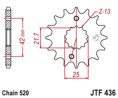 RS 250 (1995 - 2004) steel front sprocket | JT Sprockets