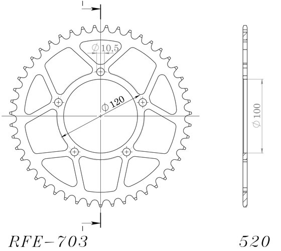 RSV 1000 (1998 - 2009) supersprox / jt rear sprocket 703.44 | Supersprox