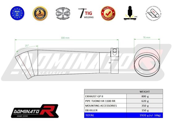 RSV TUONO 1000 (1970 - 2022) exhaust silencer gp2 | Dominator