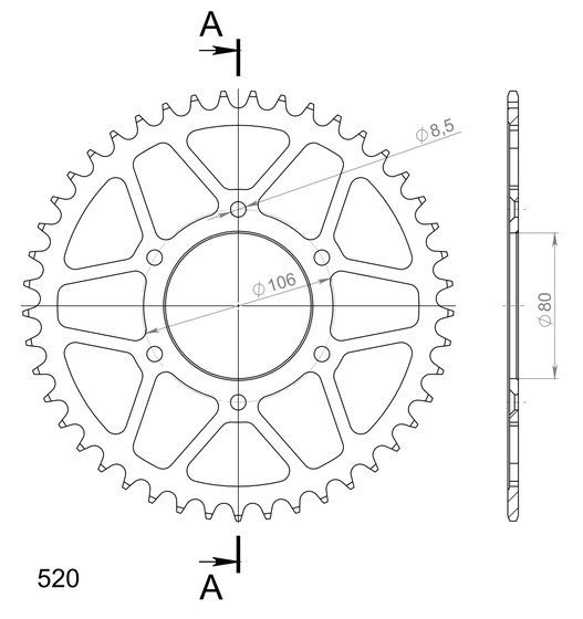 RX 125 (2008 - 2011) supersprox / jt rear sprocket 22.49 | Supersprox