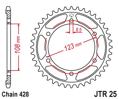 RS4 125 REPLICA (2011 - 2021) steel rear sprocket | JT Sprockets