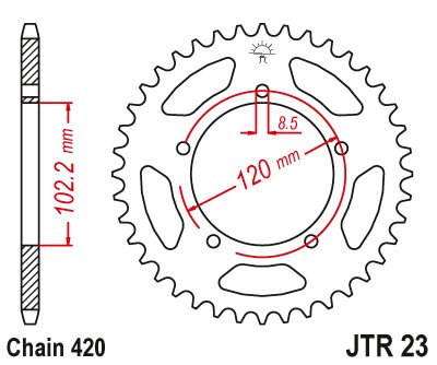 50 TUONO (2003 - 2005) steel rear sprocket | JT Sprockets