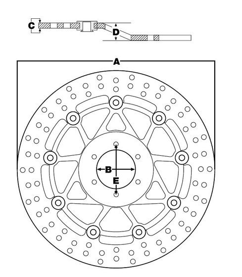 SHIVER 750 GT (2011 - 2012) fixed brake rotor - rear 240 round | TRW