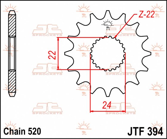 RS 125 (1993 - 2014) front sprocket 17tooth pitch 520 jtf39417 | JT Sprockets