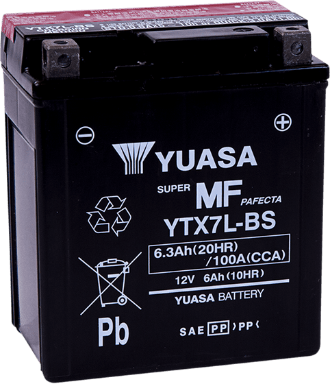 SR 125 (1999 - 2003) yuasa battery ytx7l-bs (cp) with acidpack (5) | YUASA