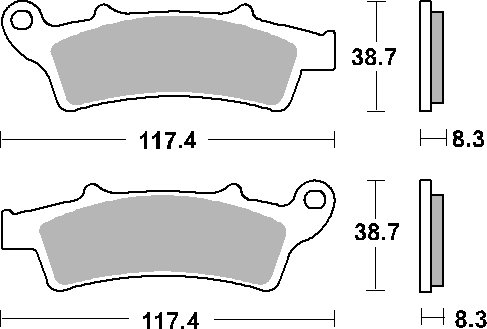 SCARABEO 150 (2004 - 2005) brakepads carbon tech | SBS