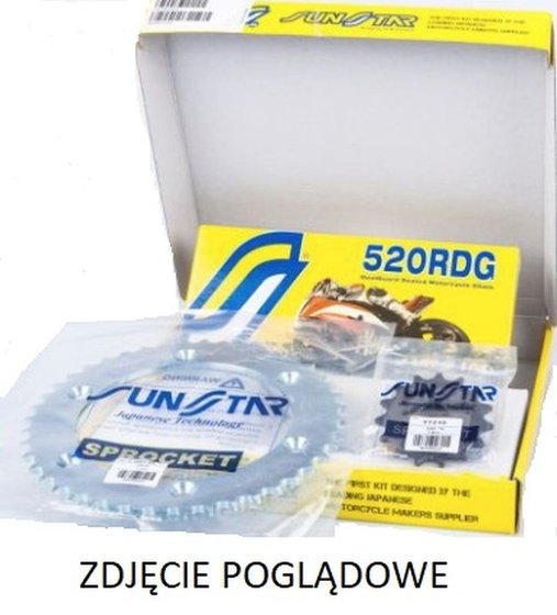 PEGASO 650 (1997 - 2000) steel chain kit with x-ring performance replacement chain for f650-peg | SUNSTAR SPROCKETS