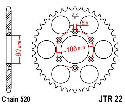 RX 125 (1990 - 2012) galinė žvaigždutė 49 dantukų 520 juoda | JT Sprockets