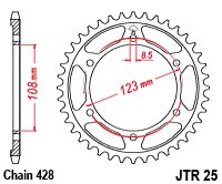 RS 125 REPLICA (2017 - 2020) plieninė galinė žvaigždutė | JT Sprockets