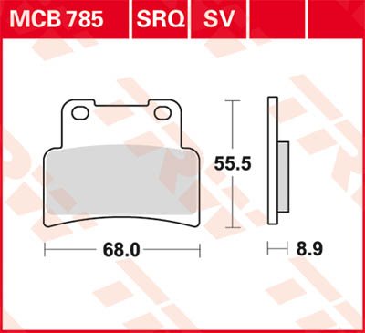 RS 125 (2007 - 2012) universalios organinės standartinės stabdžių trinkelės | TRW