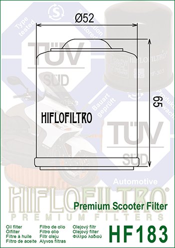 SPORTCITY 125 ONE (2008 - 2013) "hiflo" alyvos filtras hf183 | Hiflofiltro