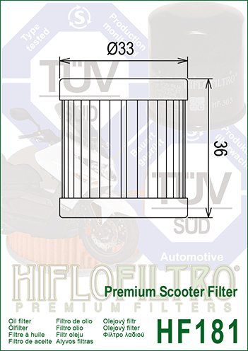 MOJITO 125 CUSTOM (1999 - 2002) alyvos filtras | Hiflofiltro