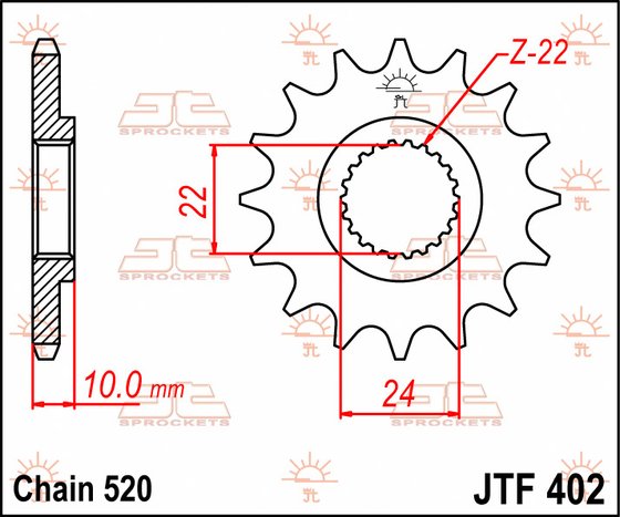 PEGASO 650 (1998 - 2004) priekinė žvaigždutė 15 dantukų žingsnis 520 jtf40215 | JT Sprockets