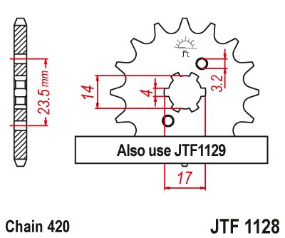 SX 50 SM 2T (2006 - 2020) priekinė žvaigždutė 11 dantukų žingsnis 420 | JT Sprockets