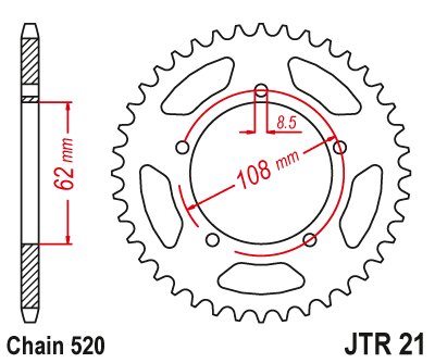 PEGASO 125 (1989 - 1999) plieninė galinė žvaigždutė | JT Sprockets