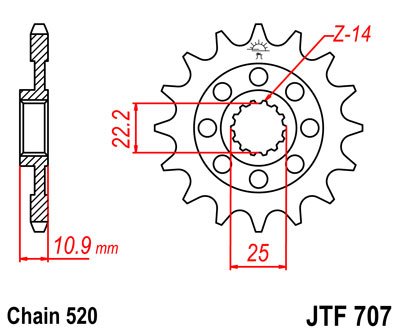 SXV 450 SUPERMOTO (2006 - 2012) plieninė priekinė žvaigždutė | JT Sprockets