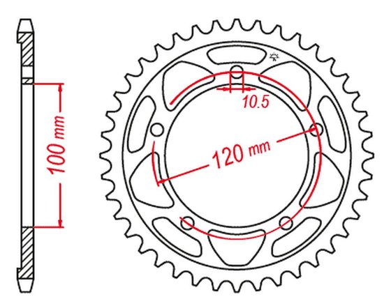 RSV TUONO 1000 (2012 - 2021) plieninė galinė žvaigždutė | JT Sprockets