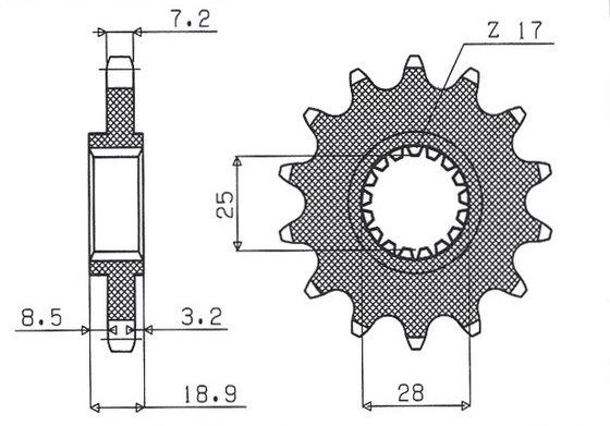 SL 1000 FALCO (1999 - 2003) priekinė žvaigždutė | SUNSTAR SPROCKETS