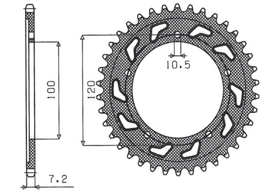 DORSODURO 900 SMV (2017 - 2020) galinė plieninė žvaigždutė - 46 dantys, 525 žingsnių | SUNSTAR SPROCKETS