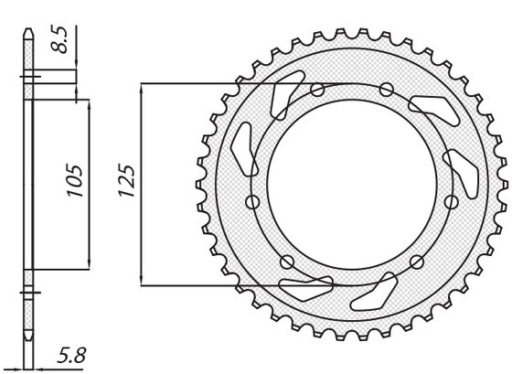 RX 50  (1998 - 2011) galinė žvaigždutė | SUNSTAR SPROCKETS