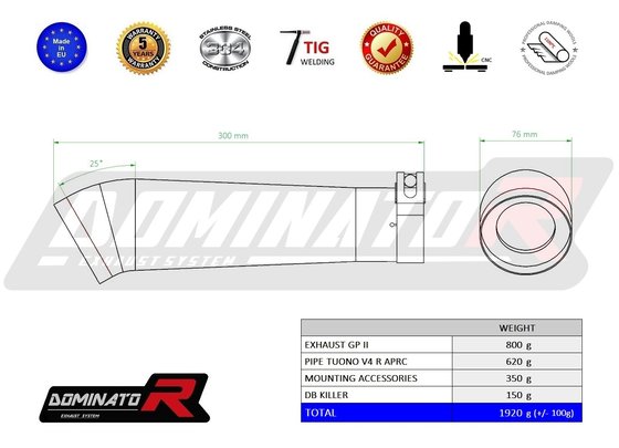 RSV TUONO 1000 (1970 - 2022) exhaust silencer gp2 | Dominator