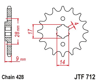 SX 125 4T (2018 - 2021) steel front sprocket | JT Sprockets