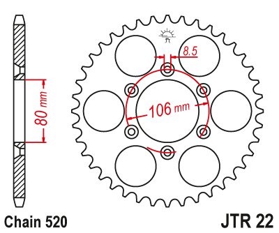 RX 125 (1990 - 2012) rear sprocket 49 tooth 520 black | JT Sprockets