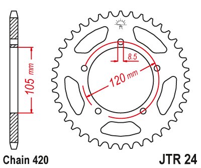 RX 50  (1998 - 2005) rear sprocket 50tooth pitch 420 jtr2450 | JT Sprockets