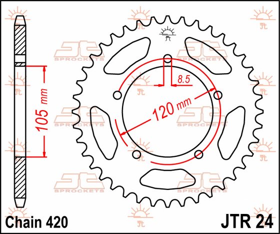 RX 50  (1998 - 2005) rear sprocket 50tooth pitch 420 jtr2450 | JT Sprockets