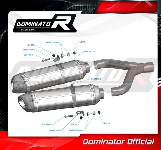 SHIVER 900 (2017 - 2019) exhaust silencer hp1 | Dominator